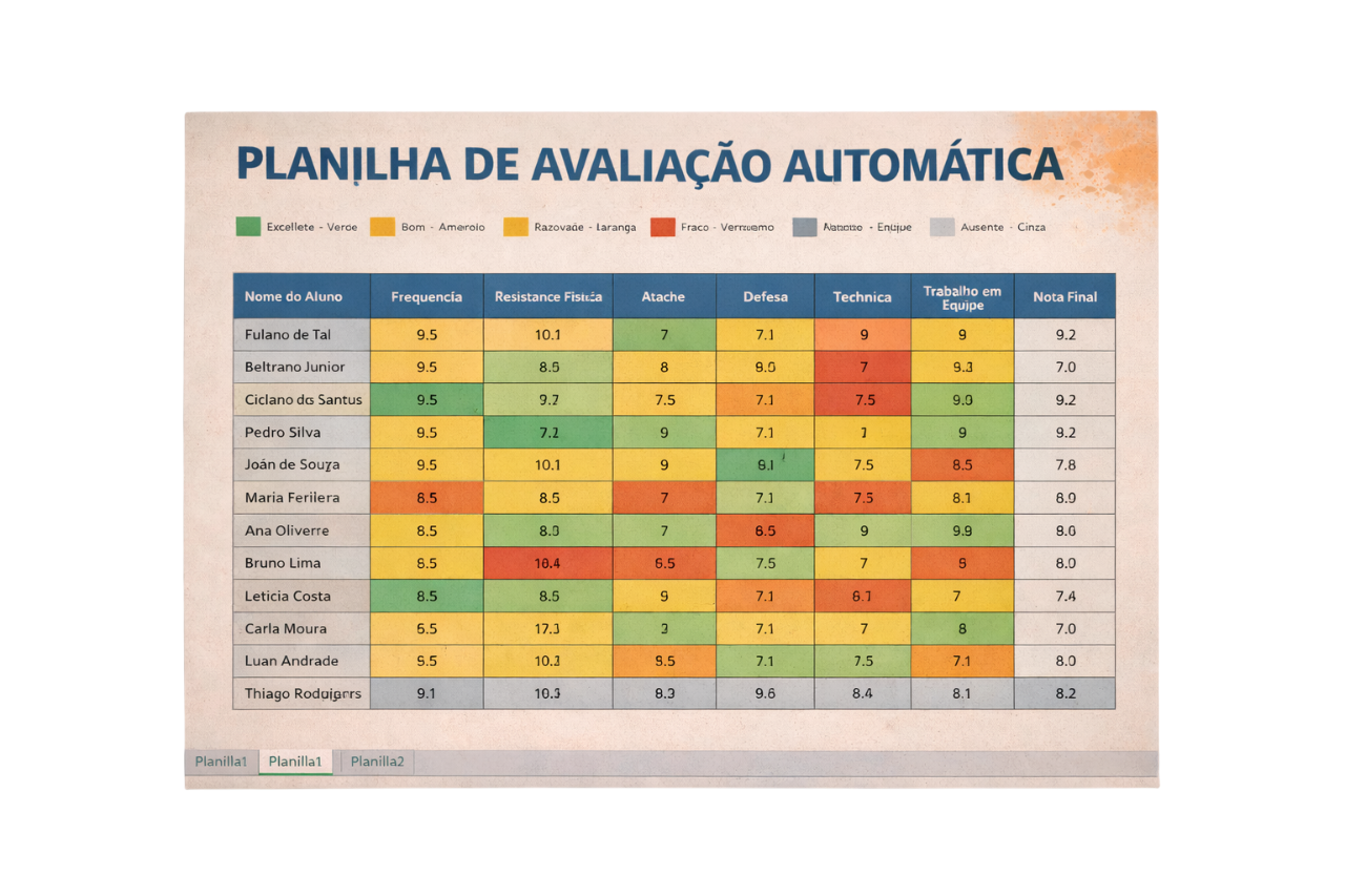 Planilha de avaliação física